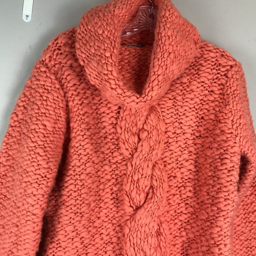 Saks 5th Ave Folio Chunky Knit wool Peach sweater Size L